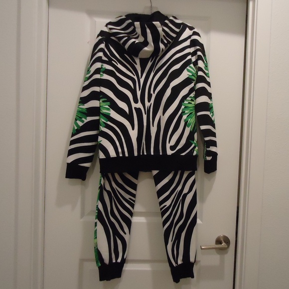 Jungle Zebra Print Versace Men's Set 2 pc Pants Hoodie RN# V00238-11562 S - Picture 4 of 12